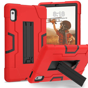 RobotB Rugged Case Shockproof With Holder for Lenovo M9 TB-310FU 2023-Red+Black