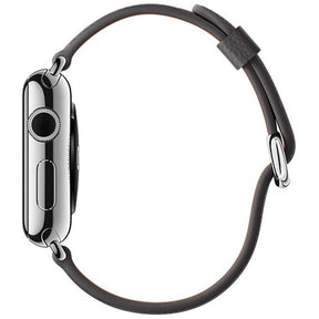 Litchi Pattern Leather Replacement Watch Band For iWatch Series SE/6/5/4/3/2/1-Gray