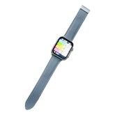 Litchi Grained Leather Band with Magnetic Buckle for Apple Watch-Blue