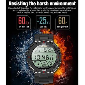 F26 Military Smart Watch with Bluetooth Calling Music Player Heart Rate Sleep Monitor-Green