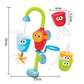 Toddler Bath Toy 3 Stackable Cups Water and Spray Spout for 9-36 Months