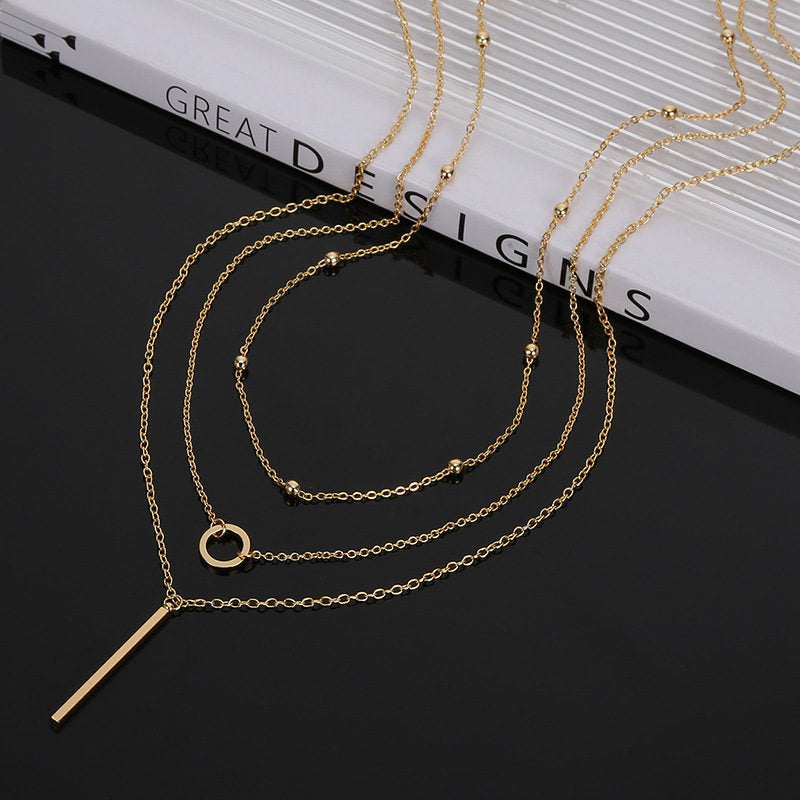 Bohemian Dainty Gold Layered Choker Necklaces for Women and Girls