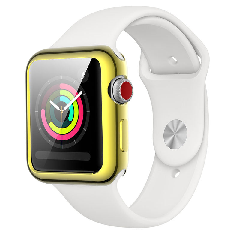 TPU Plated Cover Scratch-Proof Smartwatch Protective Case for iWatch Series SE/6/5/4/3/2/1-Gold