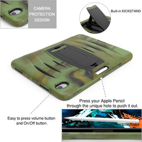 Shock Wave Kickstand Case Anti-Fall Protection With Pencil Holder For iPad Pro12.9 (2018)-Camouflage