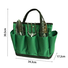 Garden Tools Bag Gardening Tote Organizer with 8 Deep Pockets for Gardener Regular Size Tools Storage -Dark Green