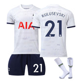 Spurs Home Jersey KULUSEVSKI #21 Soccer Jersey Kids Adult 3-Pieces Jersey Kits