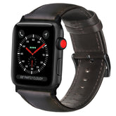 Oil Wax Leather Watch Strap Bracelet For Apple iWatch-Coffee Brown