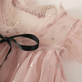 Flower Girls Wedding Dress Lace Sleeveless Tulle Summer Vintage Dresses-Pink