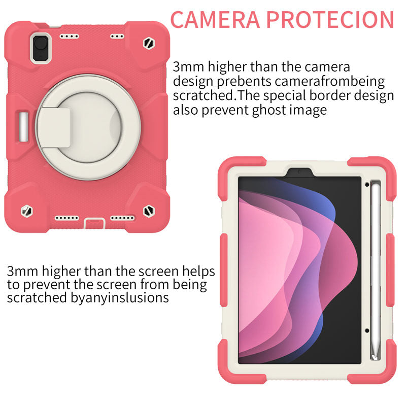 iPad Case For iPad Mini 6 with 360¡ãSwivel Stand-Begonia Red