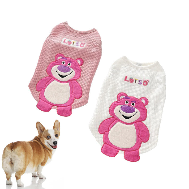 2 Pcs Cute Bear Puppy Shirts Soft Breathable Vest Summer for Small Dogs