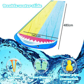 480cm Water Slide with 2 Bodyboards Outdoor Water Toys