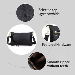 Leather Clutch Small Envelope Crossbody Bags for Women-Coffee