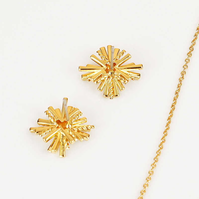 Pair of Geometric Irregular Star Earrings-Gold