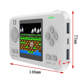 2 in 1 Handheld Game Console 8000mAh Power Bank with 416 Classic FC Games-White