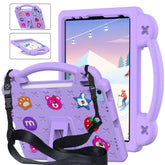 Strawberry iPad Case Shockproof with Handle Shoulder Strap for iPad 10th 2022-LightPurple