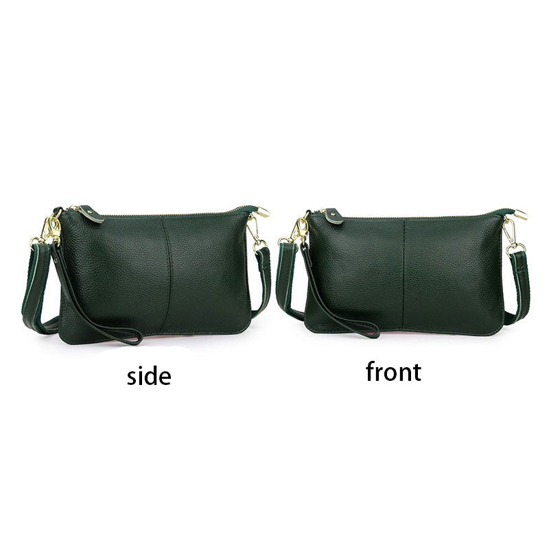 Leather Clutch Small Envelope Crossbody Bags for Women-DarkGreen