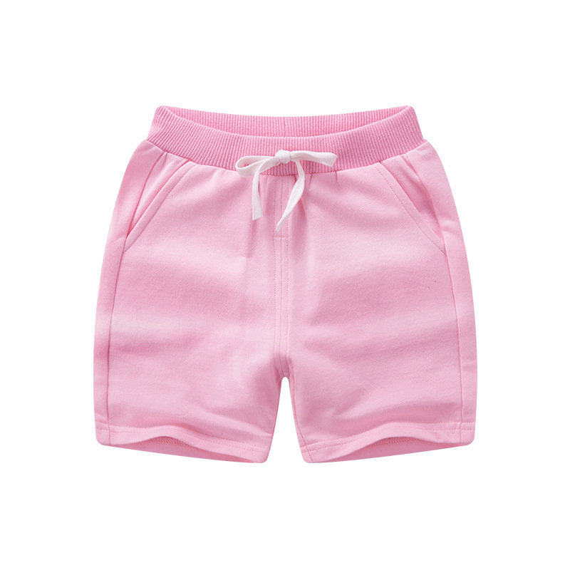 Kids 3 Pack 100% Cotton Sport Jogger Shorts Casual Elastic Pants-H