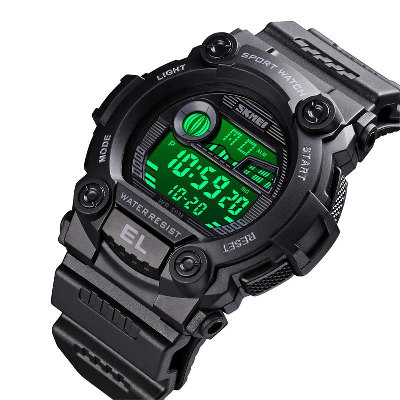 Kids LED Sports Watch Waterproof Digital Electronic Military Wrist Watches-Black