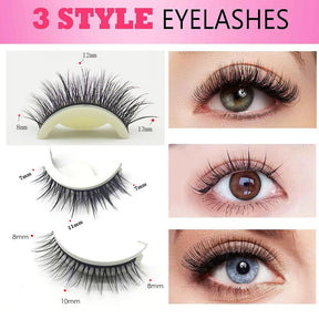 Reusable Self Adhesive Eyelashes 3 Styles No Eyeliner or Glue Needed