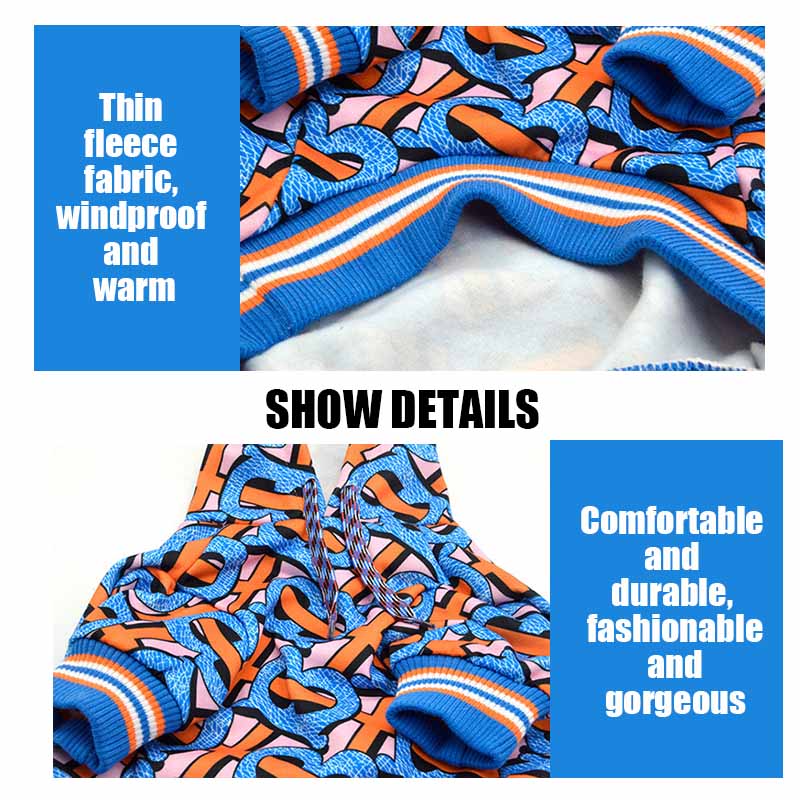 Pet Hoodie Dogs Cats Spring and Autumn Fashion Cozy Warm Cotton Sweatshirt