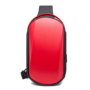 Outdoor Crossbody Sling Bags with USB Port  for Womens Mens-Red