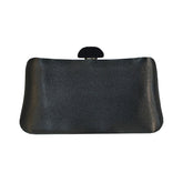 Womens Simple Solid Color Handbag Square Bag with Chain-Black