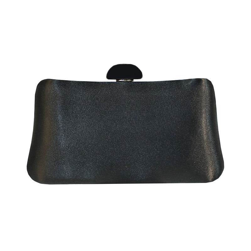 Womens Simple Solid Color Handbag Square Bag with Chain-Black