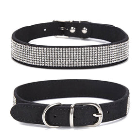 Pet Collar Sparkly Rhinestone Studded Pet Supplies-Black