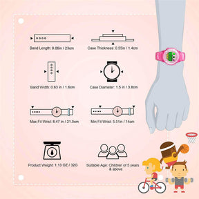 Girls Waterproof Electronic Multi Function Outdoor LED Watches-Pink