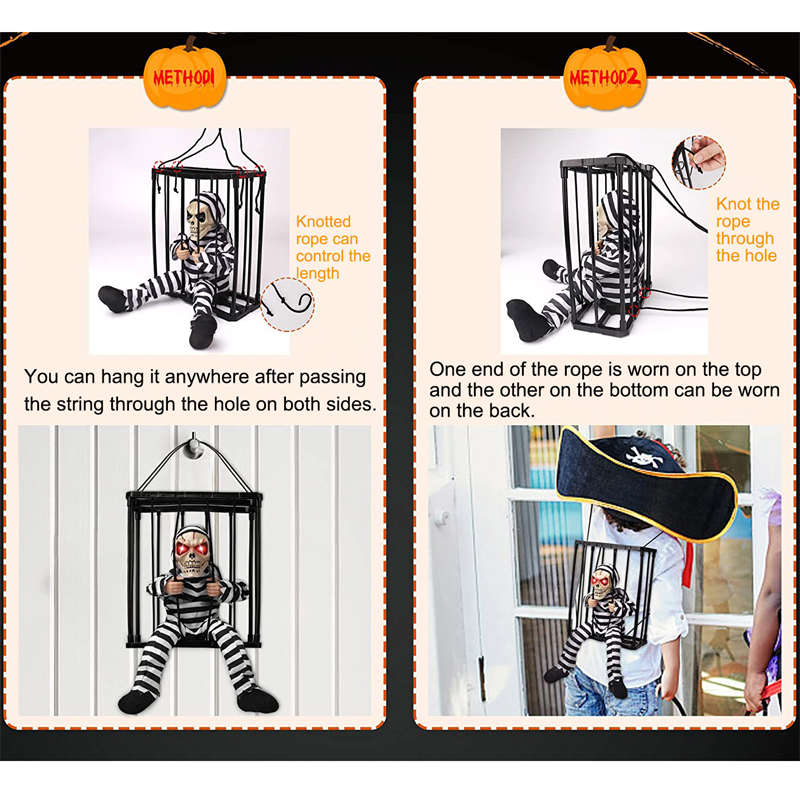 Scary Talking Prisoner Halloween Decorations with Motion Sensor and Light