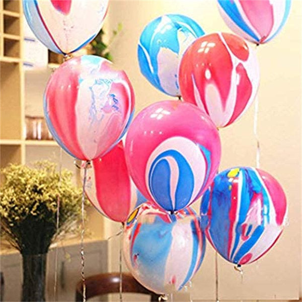 40 Pcs 12 Inches Tie Dye Balloons Rainbow Agate Marble Latex Balloons Swirl Balloons Helium Balloons Tie Dye Birthday Decorations