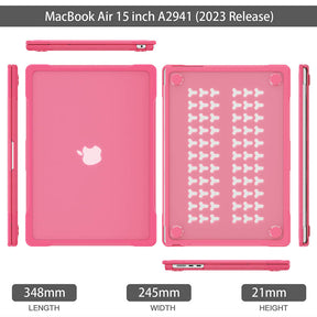 Shockproof Case Solid Color Compatible with Macbook Air 15 2023 A2941-Rose