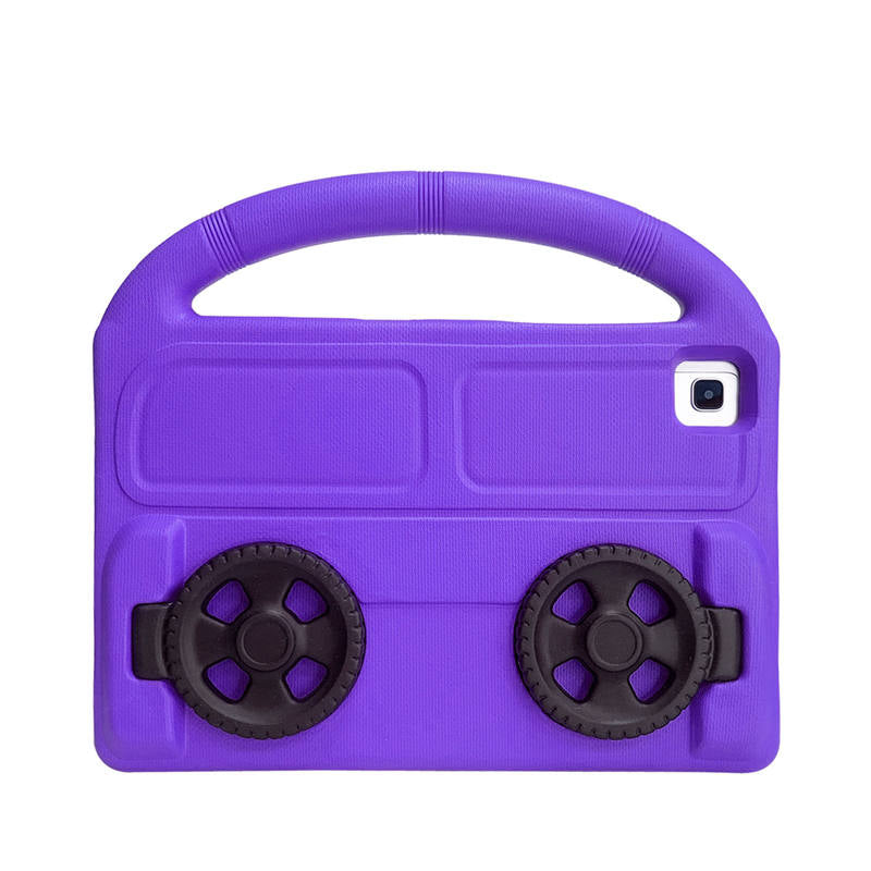 Wheel Samsung Tablet Case For Tab S P6 Lite/A7 (2020)/S5E (2019) Shockproof Stand Cover With Handle Stand-Purple