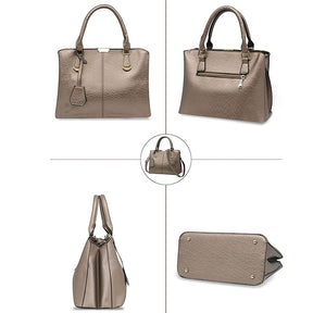 Womens Fashion Handbags Top Handle High Capacity Tote-Bronze