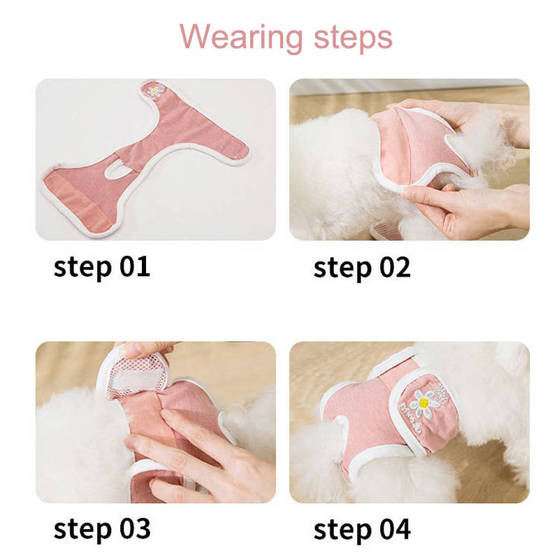 Washable Diapers Reusable Highly Absorbent for Doggy Female in Period-Strawberry