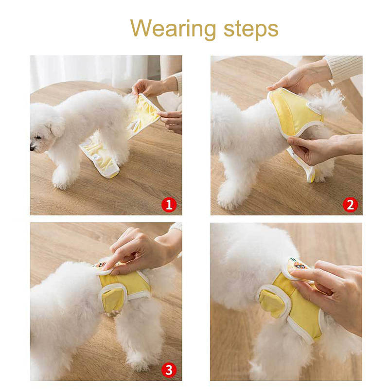 Washable Diapers Reusable Highly Absorbent for Doggy Female in Period-Pineapple
