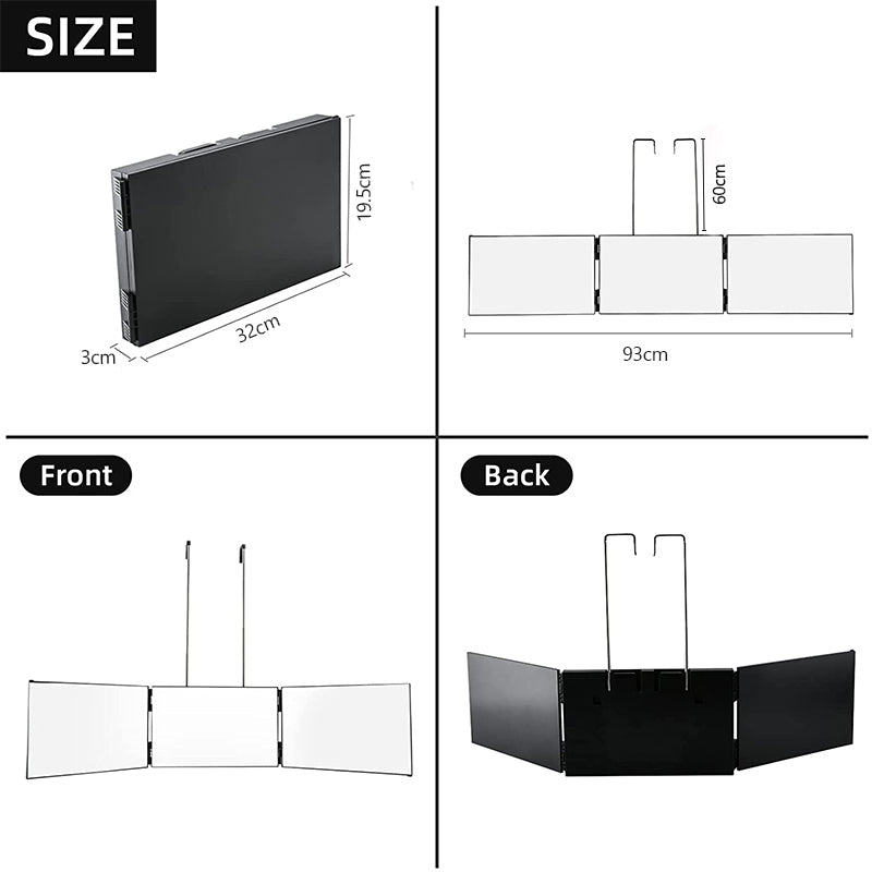 Home & Living3 Way Mirror with Height Adjustable Hook for Makeup Hair Styling