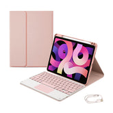 Removable Keyboard Case For iPad Air 4/iPad Air 5/iPad Pro 11 7 Color Backlit with Touch Panel Pen Slot-Pink