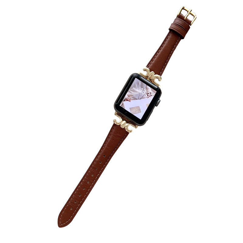 Genuine Leather Strap with Fashion Metal C Buckle for Apple Watch-2