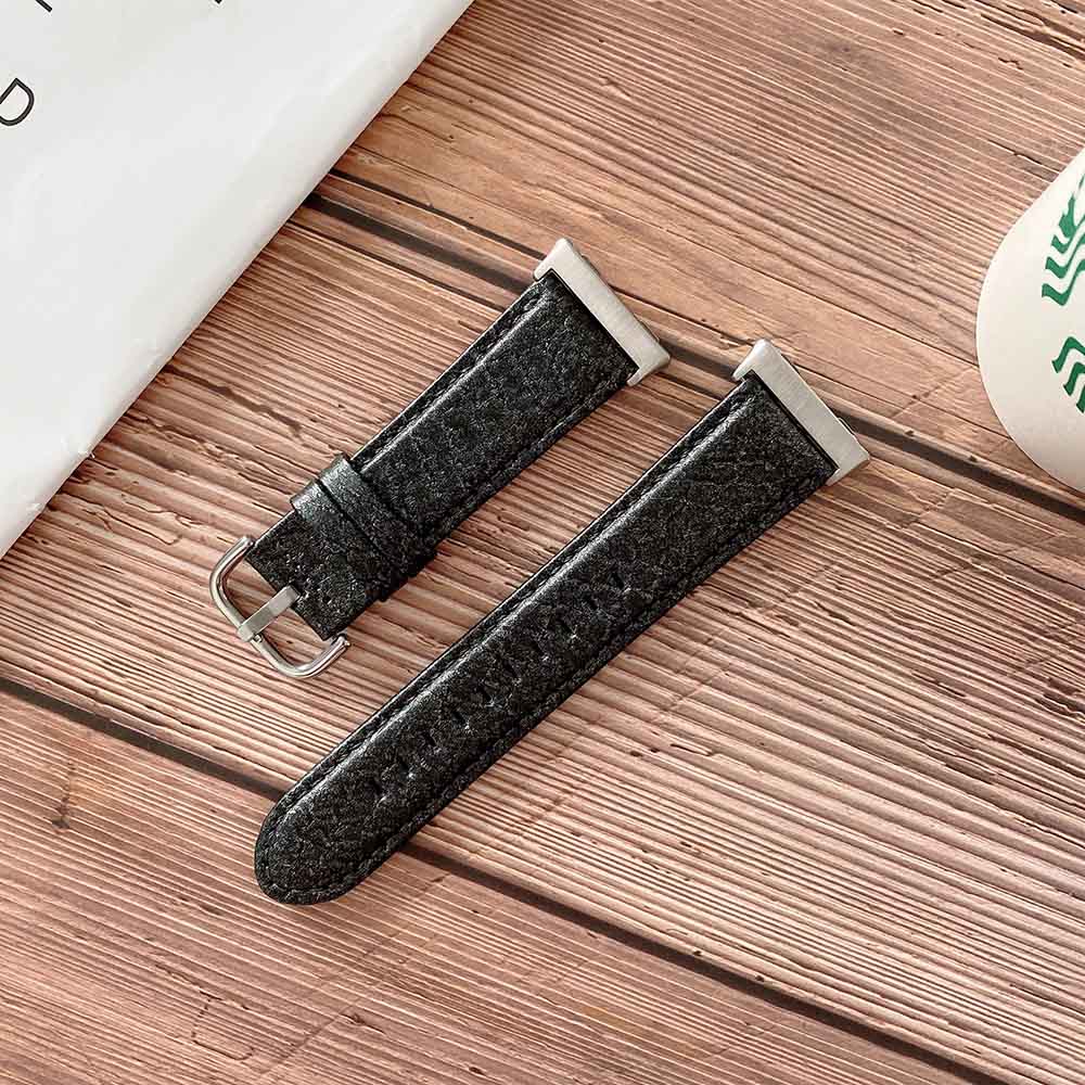 Shell Pattern Leather Watch Band For Samsung Galaxy Watch 42/46mm Gear S3 Frontier/Classic(Black)