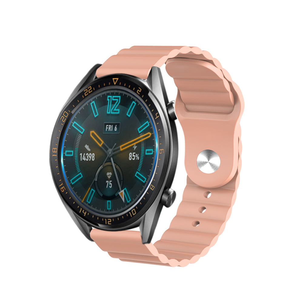 Wave Style Silicone Watch Band For Samsung Galaxy Watch 42/46mm Gear S3 Frontier/Classic(Flesh)