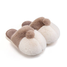 Unisex Warm Animal Slippers Corgi Plush Slip On House Shoes-Gray