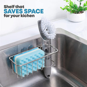 3-in-1 Sink Caddy Adhesive Sponge Holder Rust Proof Kitchen Accessory