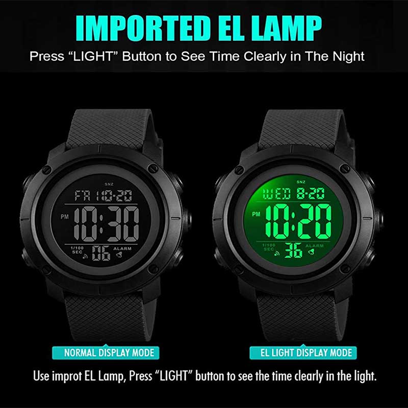 Boys Digital Sports Watch Waterproof Back Light Watch-CamouflageGray