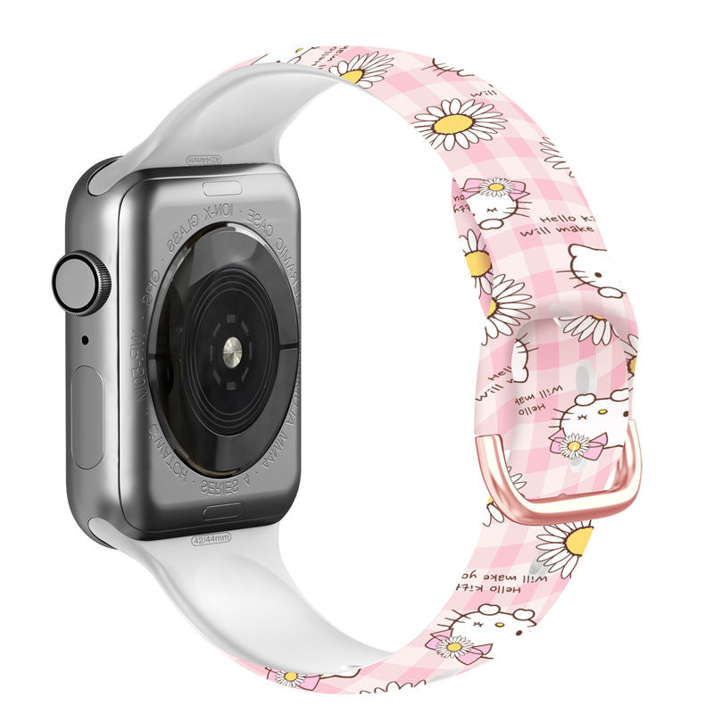 Silicone Printed Watch Band HelloKitty for iWatch Series SE/6/5/4/3/2/1