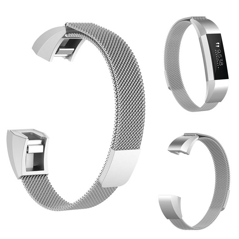 Magnetic Milanese Stainless Steel Strap  For Fitbit Alta/Alta HR Fashion Accessorie-Silver