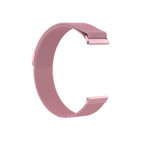 Metal Mesh Watch Bands With Steel Magnetic Absorption Loop For Samsung Galaxy Watch 42/46mm Gear S3 Frontier/Classic(Pink)