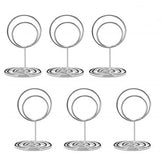 20 Pieces Mini Place Card Holders Table Number Stand Table Card Holder Wire Table Picture Photo Holder-Silver-ring Shaped