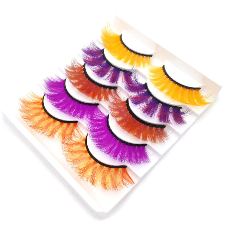 3D False Eyelashes Colored Thick Lashes for Performance Halloween-22
