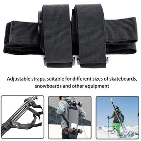 Universal Adjustable Shoulders Carry Strap for Skateboard Longboard-Black